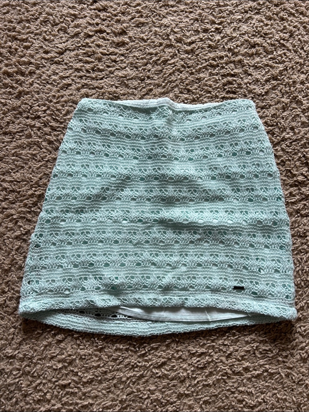 Hollister Mint Crochet Lace Mini Skirt